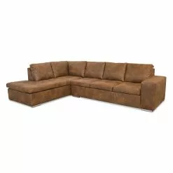San Diego Open-end Sofa, Cognac 70% Læder (Venstrevendt)