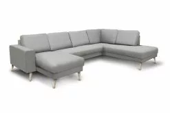 New York U-formet Hjørnesofa, Lysegrå (Højrevendt)