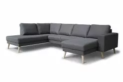 New York U-formet Hjørnesofa, Antracit (Venstrevendt)