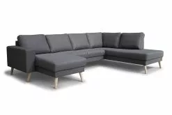 New York U-formet Hjørnesofa, Antracit (Højrevendt)