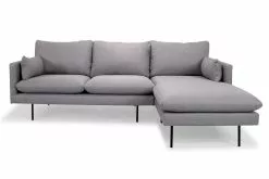 Cambridge Sofa Med Chaiselong, Lysegrå (Højrevendt)