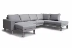 Barcelona U-formet Hjørnesofa, Grå (Højrevendt)