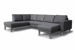 Barcelona U-formet Hjørnesofa, Antracit (Venstrevendt)