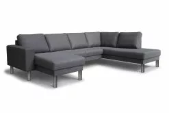 Barcelona U-formet Hjørnesofa, Antracit (Højrevendt)