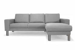 Barcelona 3 Pers. Med Chaiselong, Grå (Vendbar)