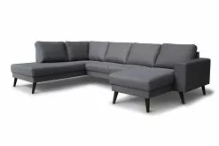Boston U-formet Hjørnesofa, Antracit (Venstrevendt)