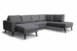 Boston U-formet Hjørnesofa, Antracit (Højrevendt)