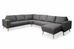 New York Xl U-formet Hjørnesofa, Antracit (Vendbar)