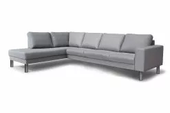 Barcelona Hjørnesofa Open-end, Grå (Venstrevendt)