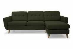 Idaho 3 Pers. Med Chaiselong, Grøn (Vendbar)