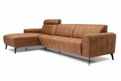 Carly 3 Pers. M. Chaiselong Og Nakkestøtte, Cognac (Venstrevendt)