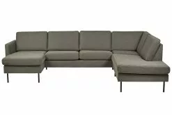 Ross U-formet Hjørnesofa, Grågrøn (Højrevendt)
