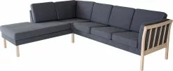 Oxford Hjørnesofa M. Open-end, Antracit (Venstrevendt)