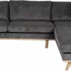 Bella 2,5 Pers. Sofa M. Open-end, Grå Fløjl (Højrevendt) -Sofaer Butik 31399 1