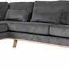 Bella 2,5 Pers. Sofa M. Open-end, Grå Fløjl (Venstrevendt) -Sofaer Butik 31400