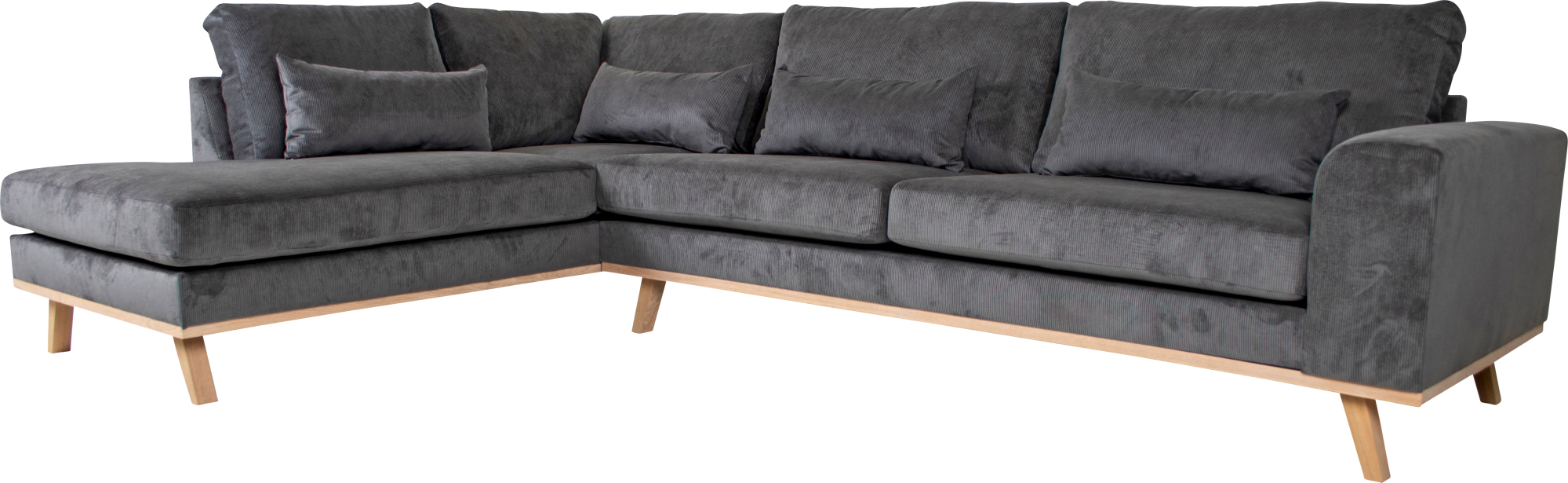 Bella 2,5 Pers. Sofa M. Open-end, Grå Fløjl (Venstrevendt) 3 Bella 2,5 Pers. Sofa M. Open-end, Grå Fløjl (Venstrevendt)
