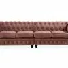 Chesterfield Luksus 4 Pers. Sofa, Rosa Velour -Sofaer Butik 90001005348