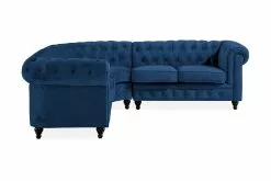Chesterfield Luksus Hjørnesofa, Blå