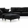 Andrew Sofagruppe (2 Pers. Sofa, Lænestol Og Puf), Sort Velour