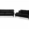 Andrew Sofagruppe (3 Pers Sofa Og 2 Pers Sofa), Sort Velour -Sofaer Butik 90001006441