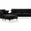 Andrew Sofagruppe (3 Pers Sofa, Lænestol Og Puf), Sort Velour 2 Andrew Sofagruppe (3 Pers Sofa, Lænestol Og Puf), Sort Velour -Sofaer Butik 90001006448