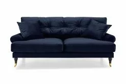 Andrew 2 Pers. Sofa, Blå Velour M. Ben I Messing