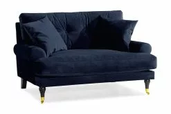 Andrew 2 Pers. Sofa, Blå Velour M. Ben I Messing