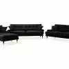 Andrew Sofagruppe, Sort Velour M. Ben I Krom -Sofaer Butik 90001006527