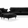 Andrew Sofagruppe (3 Pers. Sofa, Lænestol Og Puf), Sort Velour 2 Andrew Sofagruppe (3 Pers. Sofa, Lænestol Og Puf), Sort Velour -Sofaer Butik 90001006536