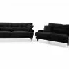 Andrew Sofagruppe (3 Pers Sofa Og 2 Pers Sofa), Sort Velour -Sofaer Butik 90001006549