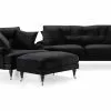 Andrew Sofagruppe (2 Pers. Sofa, Lænestol Og Puf), Sort Velour -Sofaer Butik 90001006550