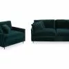 Zupran Sofagruppe (3 Pers. Sofa Og Lænestol), Mørkegrøn Velour 1 Zupran Sofagruppe (3 Pers. Sofa Og Lænestol), Mørkegrøn Velour -Sofaer Butik 90001060996
