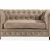 Chesterfield Setter 2 Pers. Sofa, Beige Velour -Sofaer Butik 90001150739