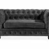 Chesterfield Setter 2 Pers. Sofa, Mørkegrå Velour -Sofaer Butik 90001150743
