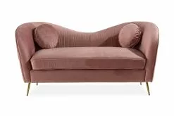 Marmet 2 Pers. Sofa, Rosa Velour