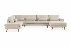 Copenhagen U-sofa, Beige Fløjl (Venstrevendt)