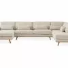 Copenhagen U-formet Hjørnesofa, Beige Fløjl (Højrevendt) -Sofaer Butik 90001208675