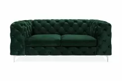 Glennie 2 Pers. Sofa, Mørkegrøn Velour