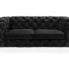 Glennie 2 Pers. Sofa, Sort Velour -Sofaer Butik 90001209032