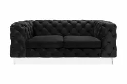 Glennie 2 Pers. Sofa, Sort Velour
