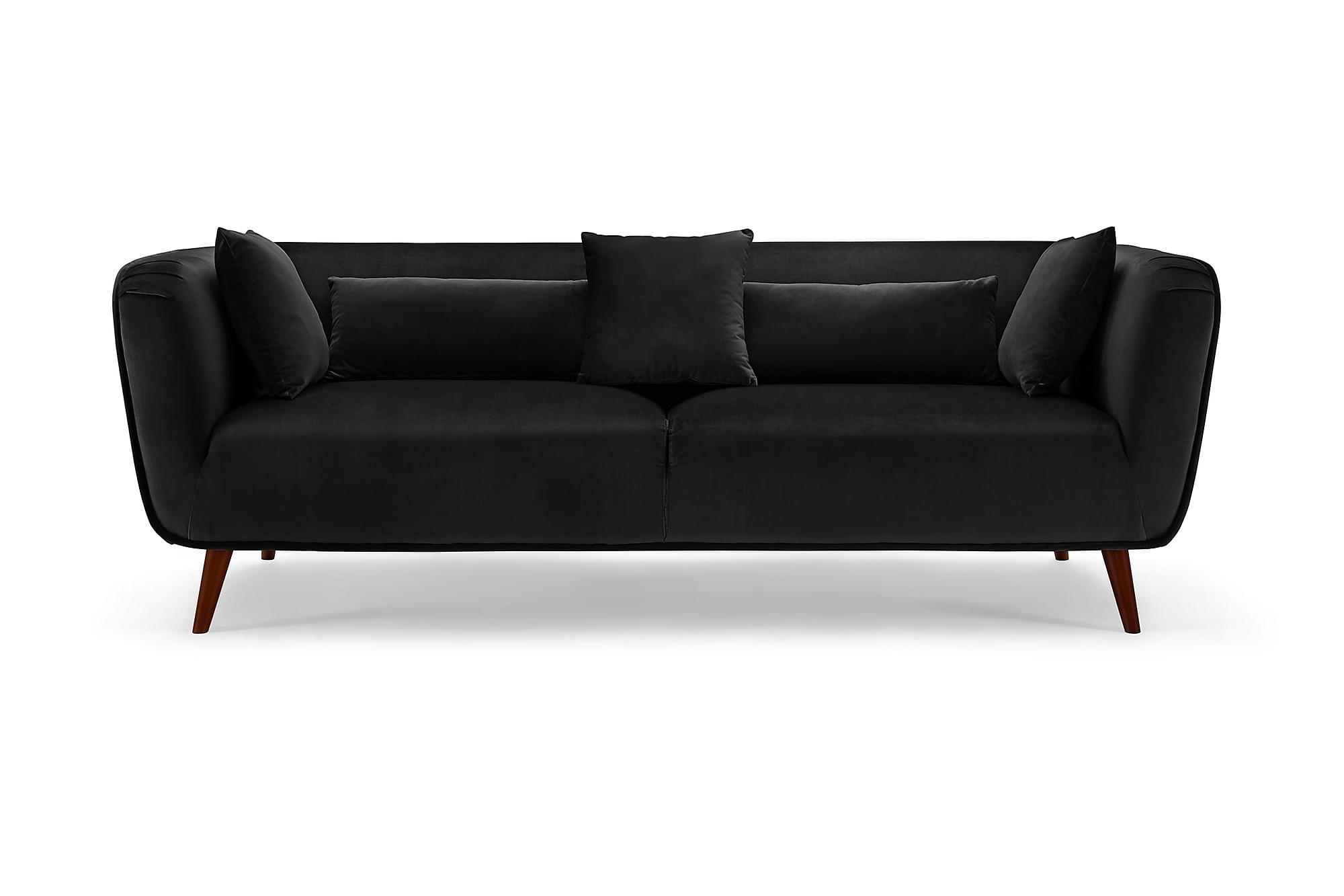 Richie 3 Pers. Sofa, Grå Fløjl 3 Richie 3 Pers. Sofa, Grå Fløjl