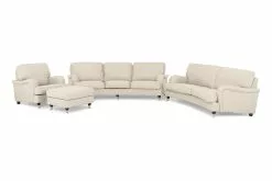 Howard Lyx Sofagruppe (4+3 Pers. Sofa, Lænestol Og Puf), Beige