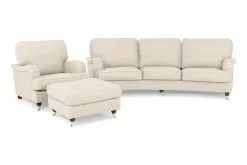 Howard Lyx Sofagruppe (4 Pers. Sofa, Lænestol Og Puf), Beige