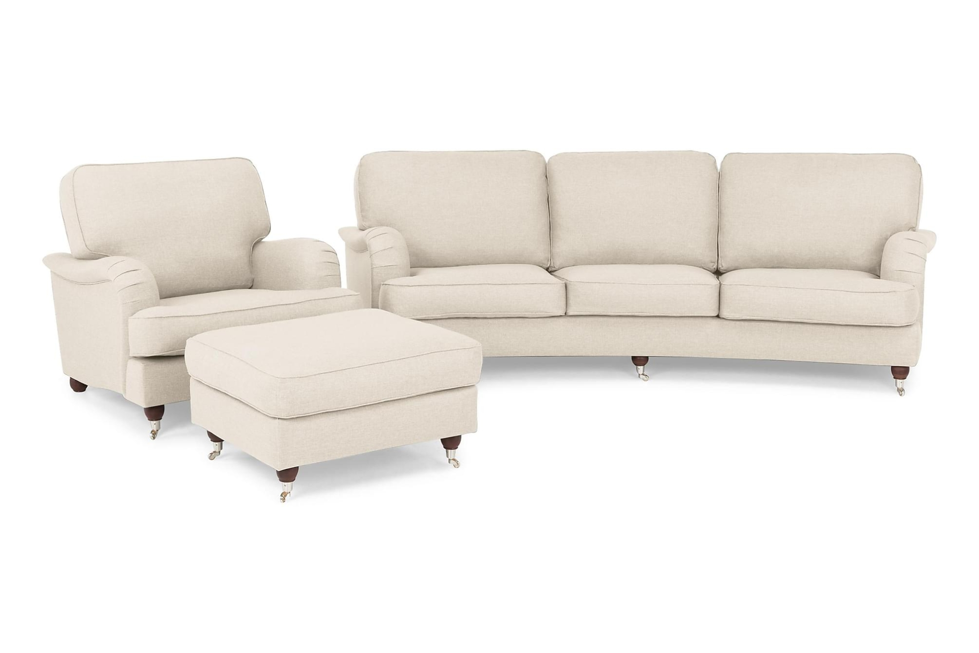 Howard Lyx Sofagruppe (4 Pers. Sofa, Lænestol Og Puf), Beige 3 Howard Lyx Sofagruppe (4 Pers. Sofa, Lænestol Og Puf), Beige