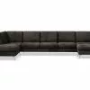 Ocean Lyx U-sofa M. Chaiselong, Mørkegrå Velour