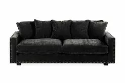 Manelen 3 Pers. Sofa, Mørkegrå Velour