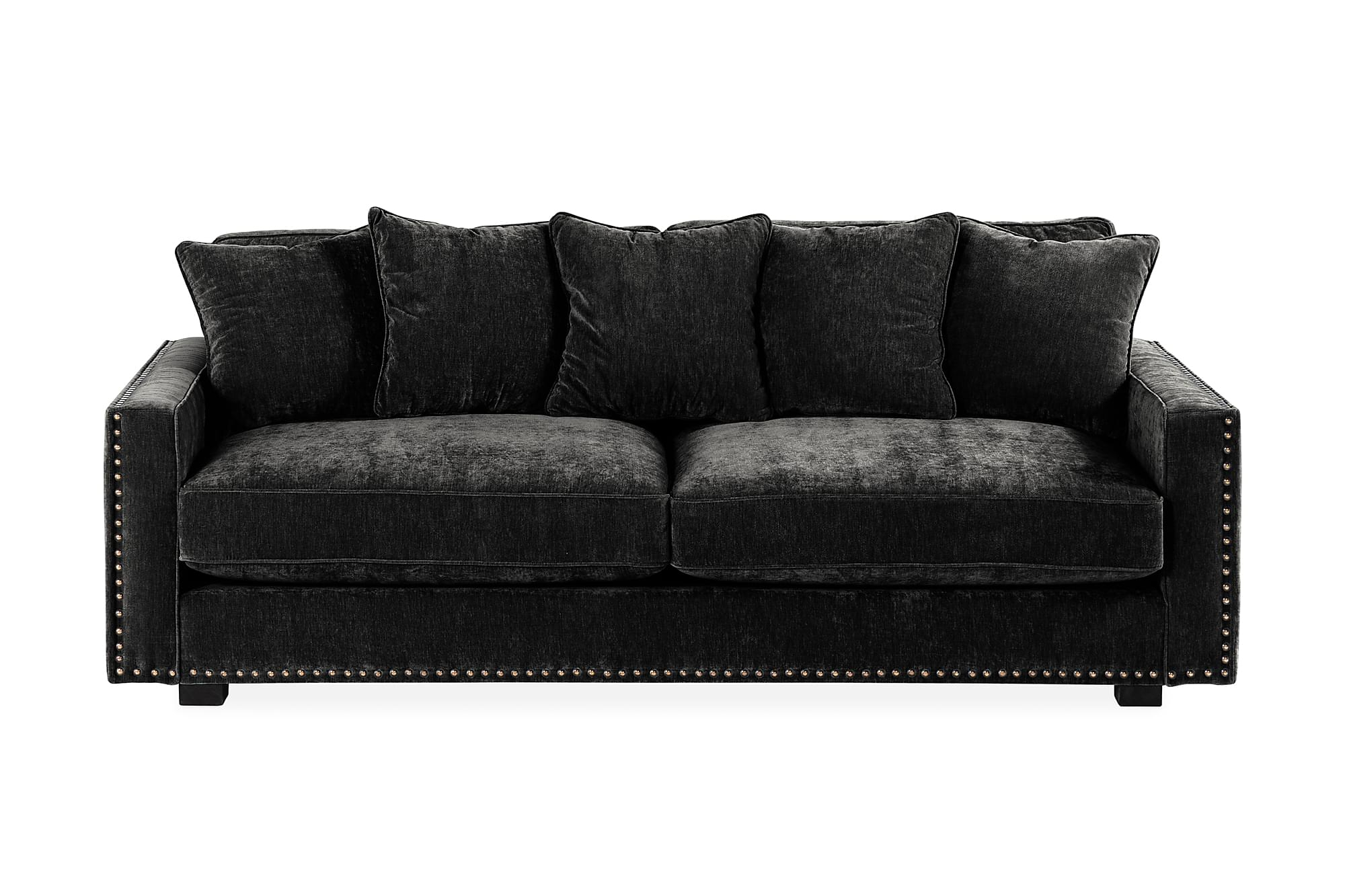 Manelen 3 Pers. Sofa, Mørkegrå Velour 3 Manelen 3 Pers. Sofa, Mørkegrå Velour