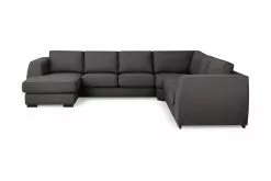 Optus Hjørnesofa M. Chaiselong, Mørkegrå (Vendbar)