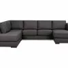 Optus U-sofa M. Chaiselong, Mørkegrå (Venstrevendt)
