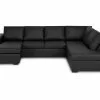 Crazy U-sofa M. Chaiselong, Sort Kunstlæder (Højrevendt) -Sofaer Butik 9000514138